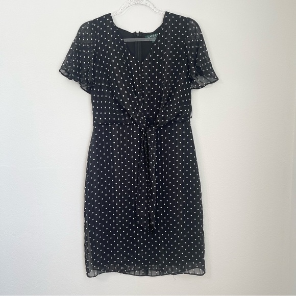 Lauren Ralph Lauren Dresses & Skirts - Lauren Ralph Lauren Polka-Dot Short Sleeve Day Dress Size 2